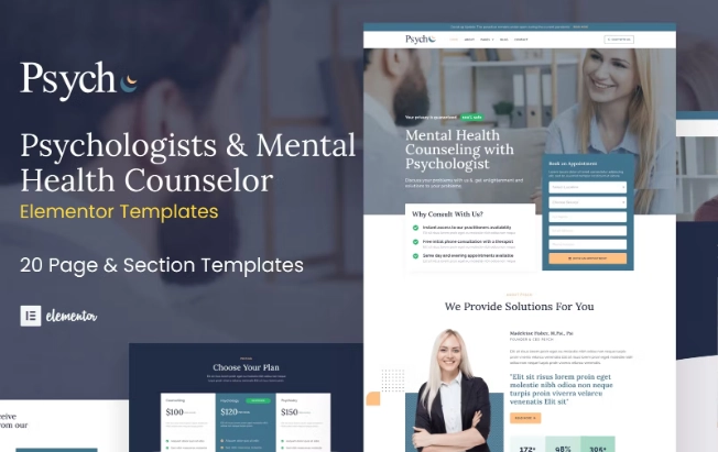 Psych – Mental Health Counselor Elementor Template