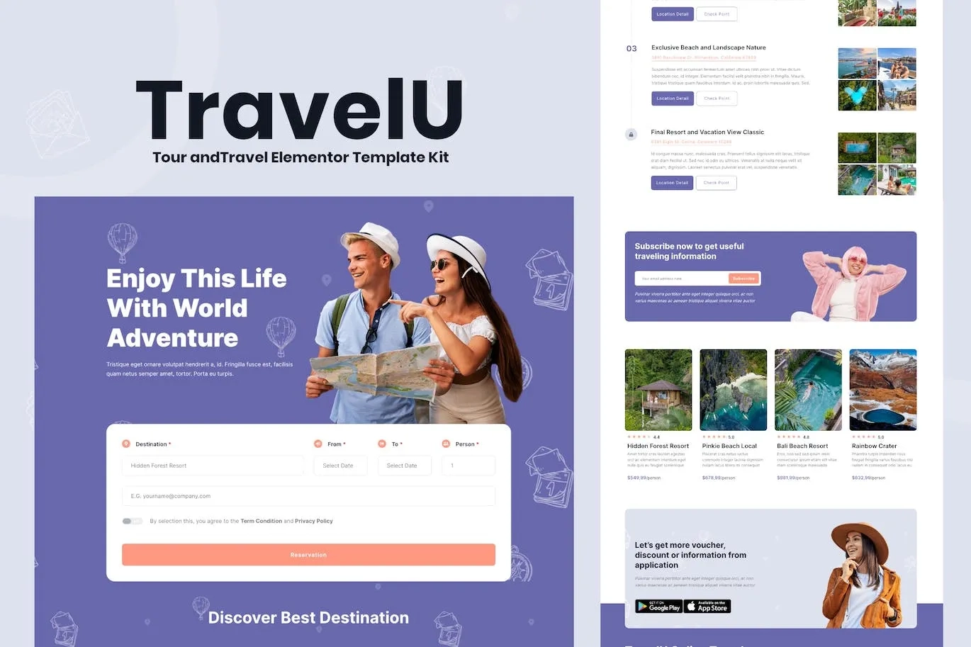 TravelU – Tour & Travel Elementor Template