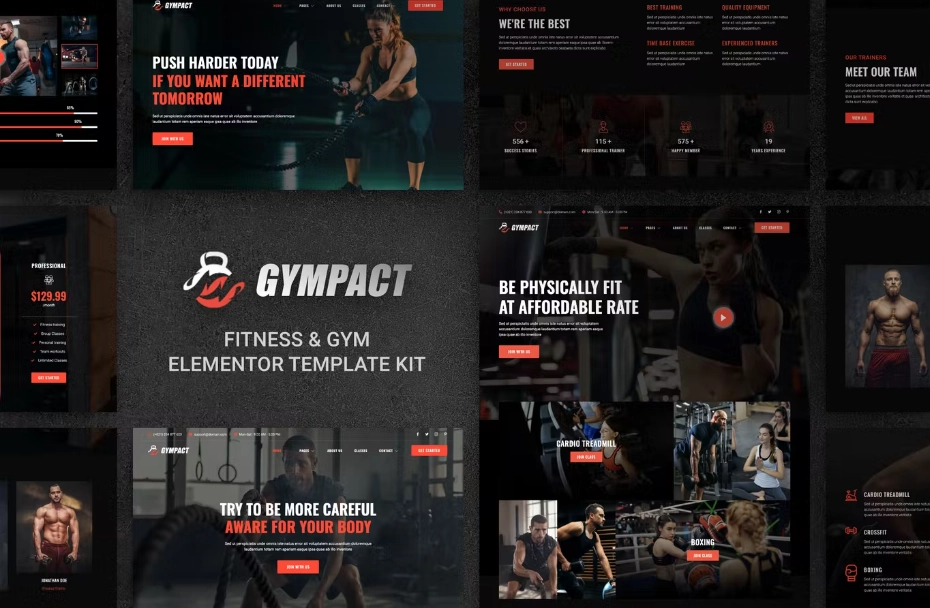Gympact – Fitness & Gym Elementor Template