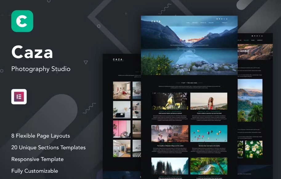 Caza – Photography Studio Elementor Template