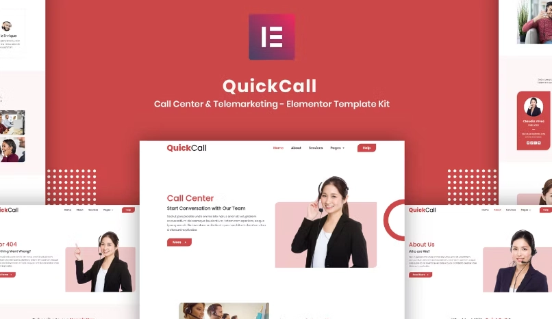 Quick Call – Call Center Elementor Template