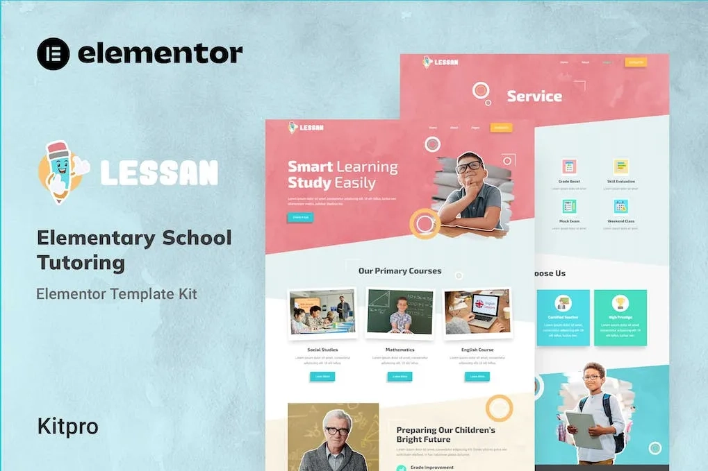 Lessan – Elementary School Tutoring Elementor Template